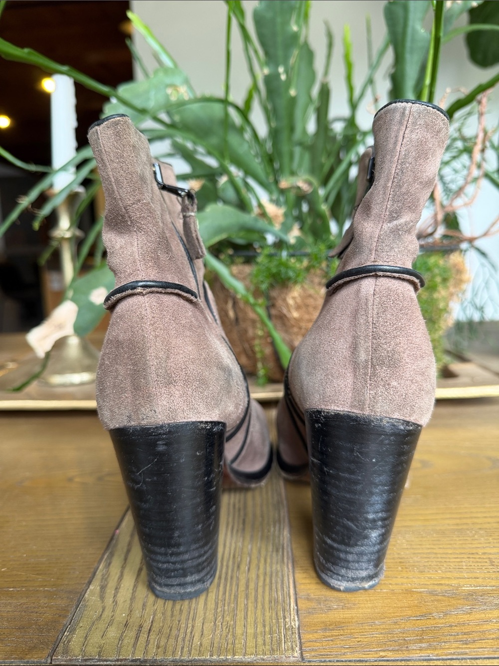 rag & bone Suede Ankle Booties in Taupe - Picture 2 of 5